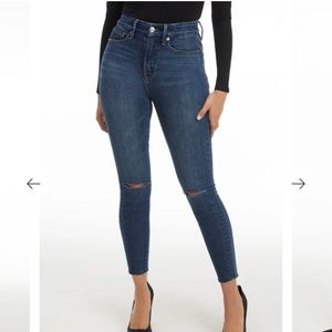 NWT Good American high waisted cropped skinny jeans